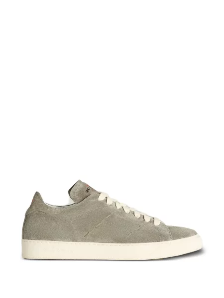 Sneakerși Kiton din piele de căprioară cu imagine gri