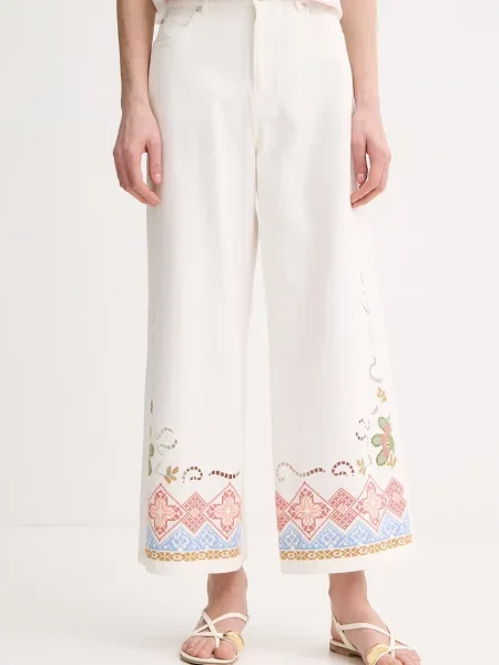 Weekend Max Mara Blugi wide leg femeiești ADUNCO alb