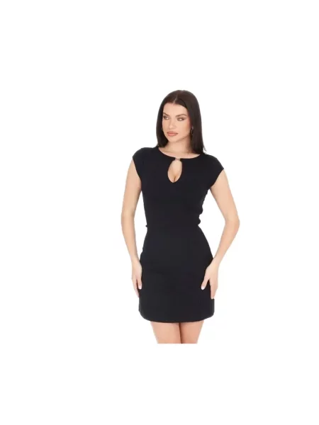 Sukienka mini z wycięciem w kształcie łezki model ‘DOROTEA’ Guess czarna