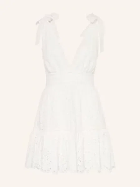 Poupette St Barth Plážové Šaty Cara Z Krajky bílá
