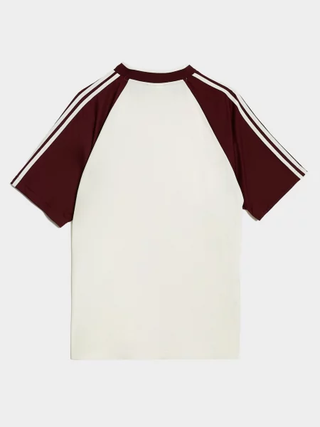 Adidas T-Shirt Classic Jacquard Jersey With Badge beżowa