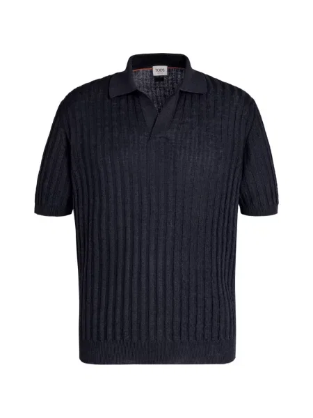Tricou Tod's tricotate cu decolteu în V albastru