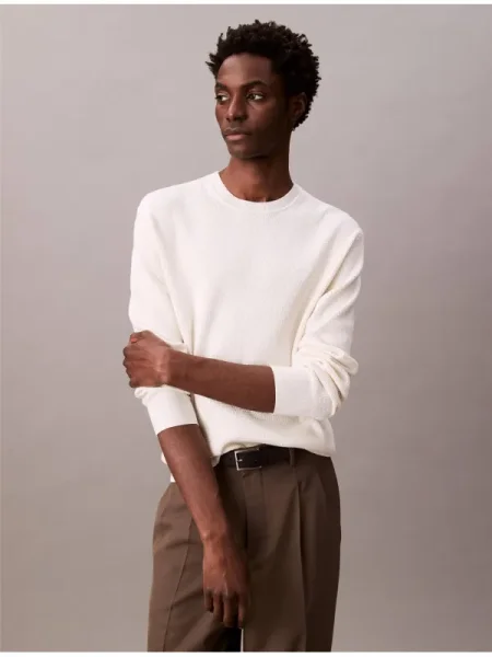 Calvin Klein Pulover Écru alb