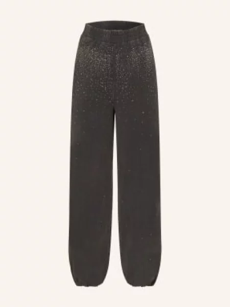 Liu Jo Spodnie Dresowe Z Kamieniami Ozdobnymi schwarz czarne