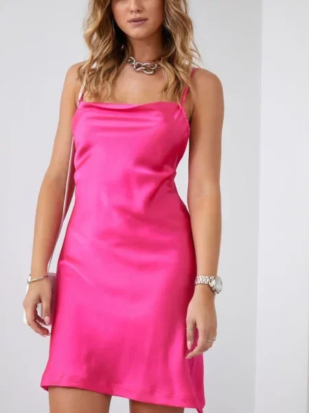 Rochie mini Fasardi cu bretele roz