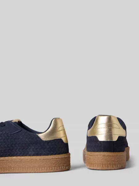 Sneakersy z prawdziwej skóry Tamaris granatowe