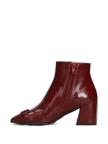 Botine Mara Bini cu vârf pătrat cu cataramă roșu