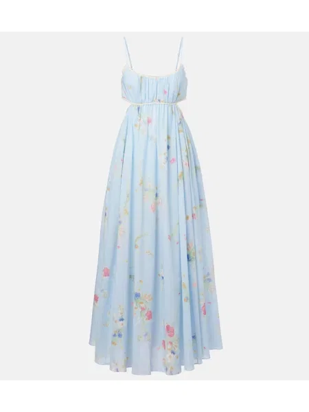 Rochie maxi Zimmermann cu model floral de costum albastru
