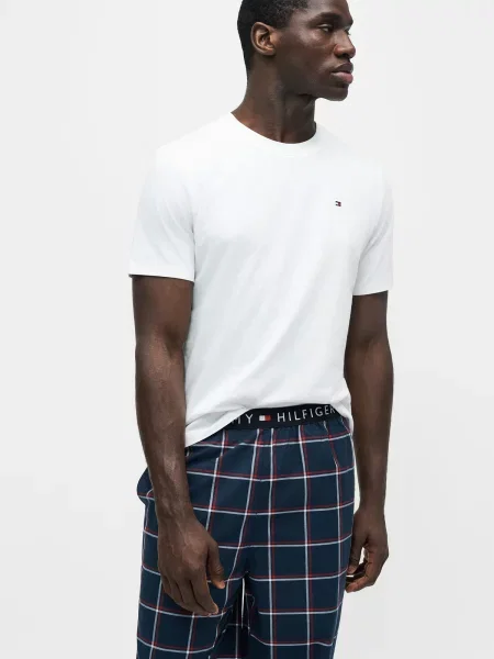 Tommy Hilfiger Underwear Pyžamové nohavice námornícka modrá šedobiela červená