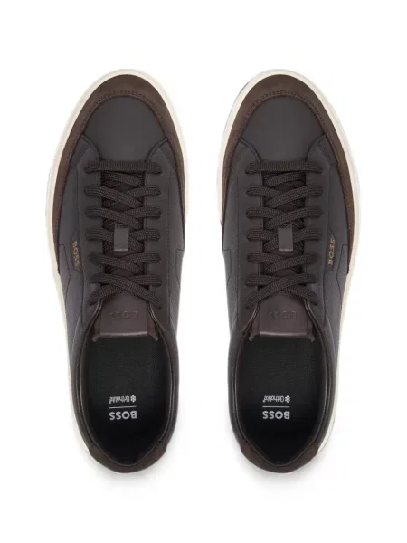 Sneakerși Boss din piele maro