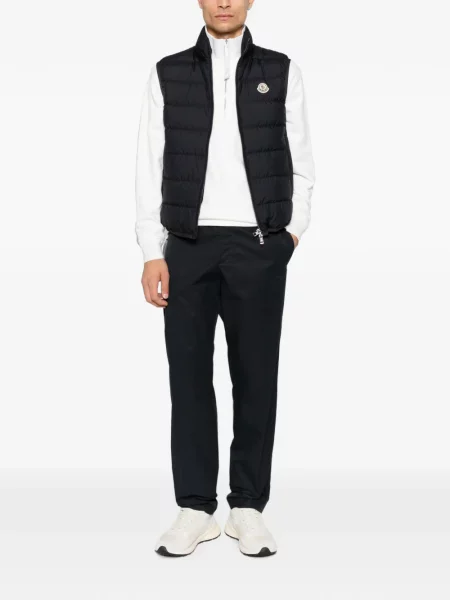 Matlasat vestă Moncler cu autograf negru