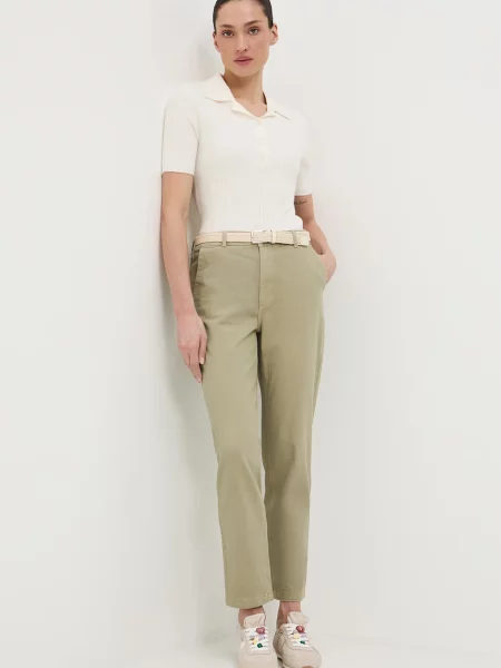 Medicine spodnie chinos z zielone