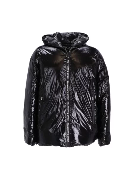 Kurtka jeansowa Versace Jeans Couture z kapturem czarna