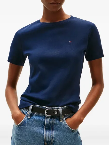 Tricou Tommy Hilfiger cu broderie albastru
