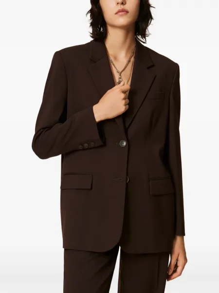 Sacou Twinset din satin maro