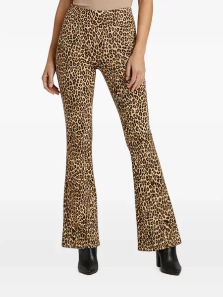 Pantaloni Alice + Olivia cu imagine cu model leopard evazate
