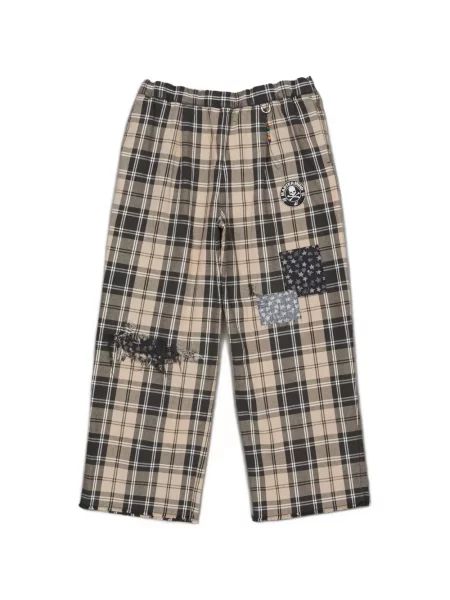 Pantaloni Mastermind Japan în carouri negru