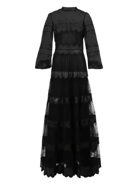 Rochie Costarellos cu broderie din tul negru