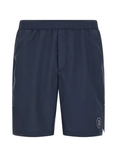 Bermudy Brunello Cucinelli s výšivkou modré