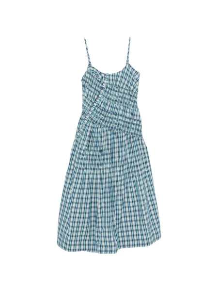 Rochie midi Damson Madder în carouri albastru