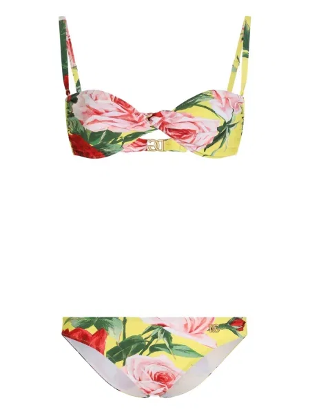 Bikini Dolce & Gabbana cu imagine galben