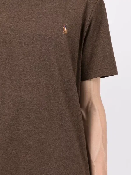 Tricou Polo Ralph Lauren cu dungi clasic cu broderie maro