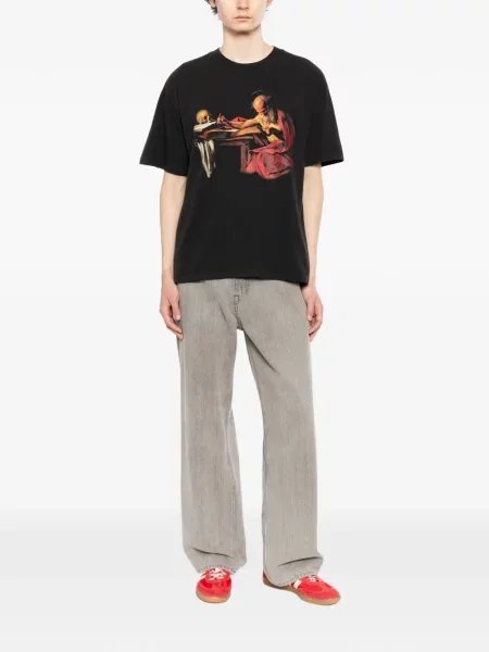 Tricou Melt cu imagine cu decolteu rotund negru