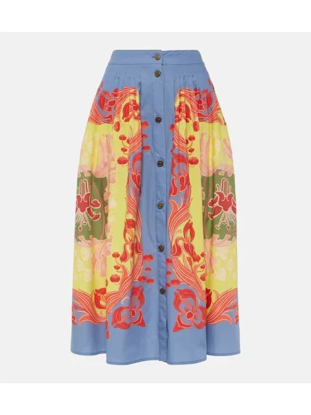 Fustă midi Etro până la genunchi din poplin