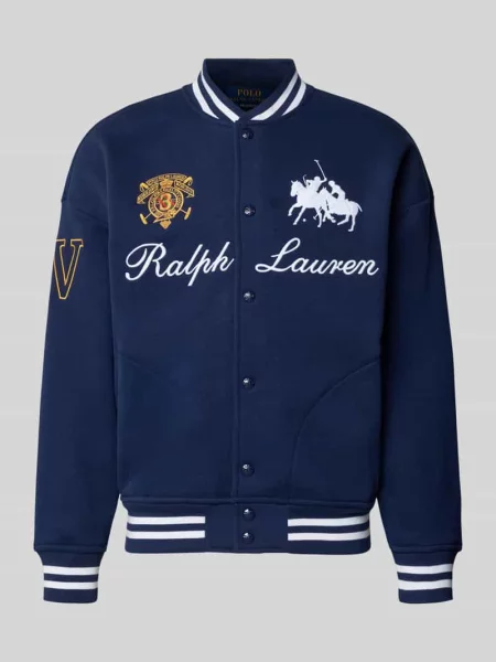 Kurtka college w kroju regular fit z mieszanki bawełny Polo Ralph Lauren granatowa