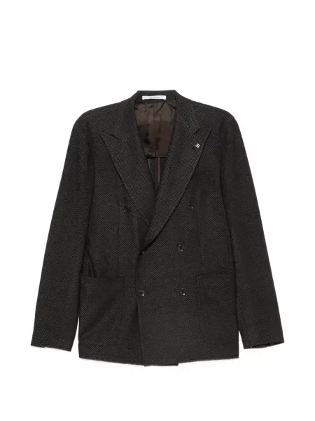 Sacou Tagliatore cu model herringbone cu două rânduri de nasturi maro