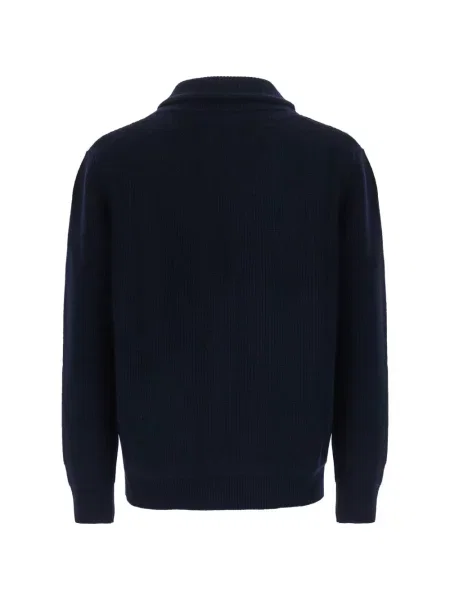 Gulerat cardigan Roberto Collina tricotate albastru