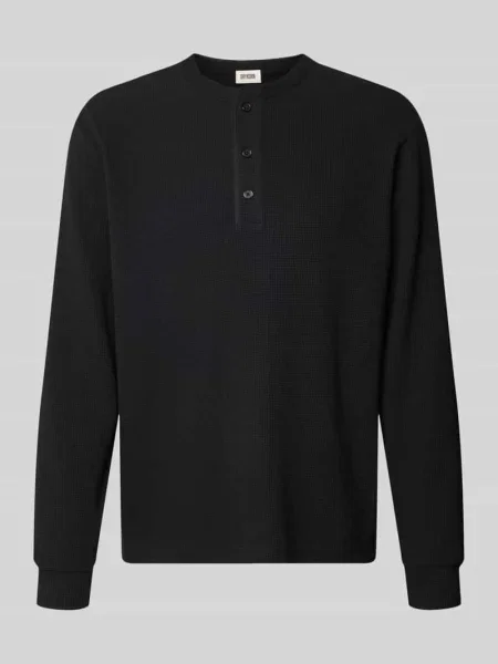 Sweter o kroju regular fit z listwą guzikową model ‘Kilano’ Drykorn czarny