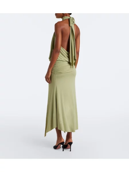 Rochie De La Vali din jerseu drapată verde