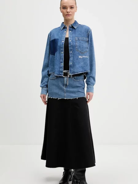 Karl Lagerfeld Jeans koszula jeansowa niebieska