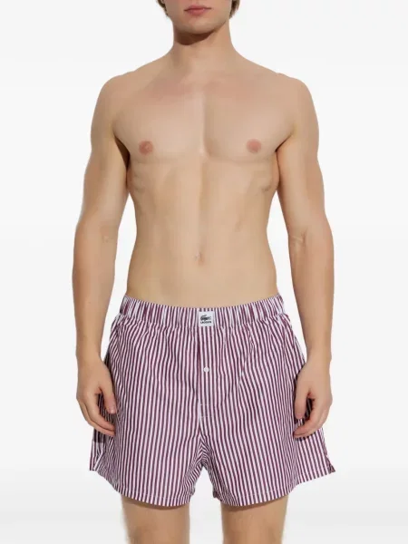 Pantaloni scurți Lacoste cu dungi roșu