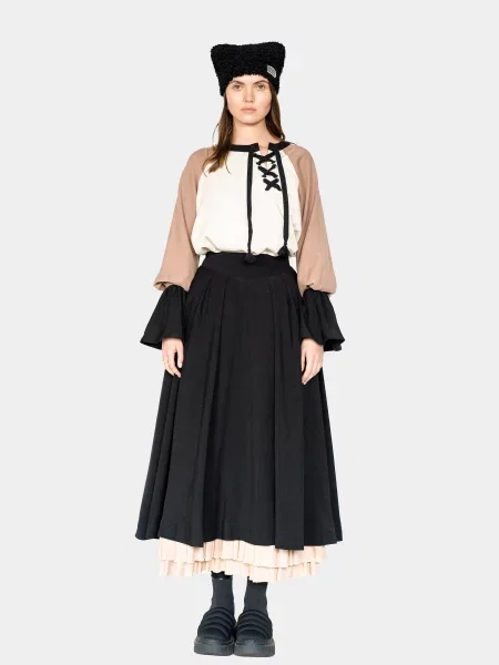 Спідниця міді КОБЗАРТ бавовна/віскоза чорний