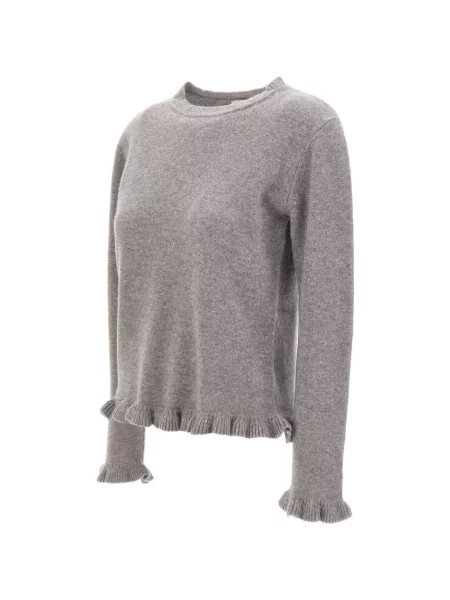Top Kaos tricotate cu volane gri