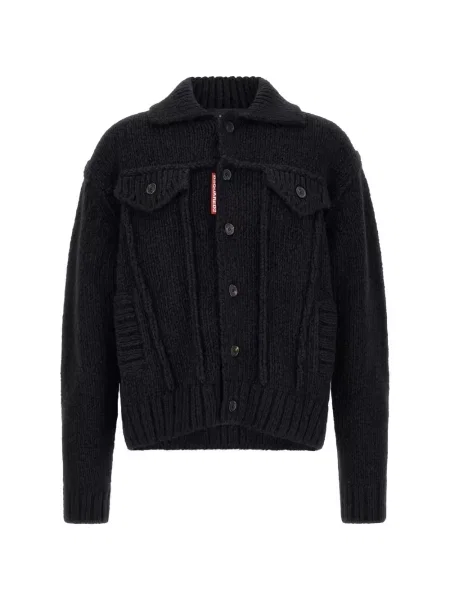 Cardigan Dsquared2 cu autograf negru