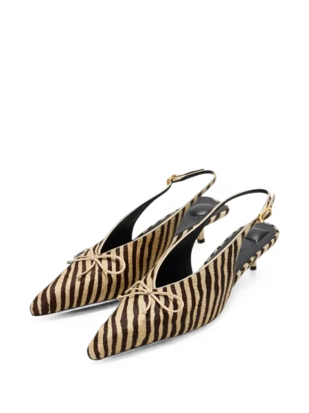 Pantofi cu toc Jacquemus cu funde cu model zebră