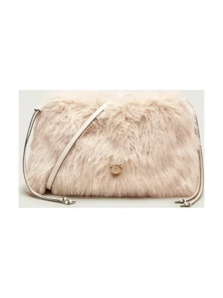 Pinko Geantă pe umăr MAXI CLUTCH cu adaos de piele bej