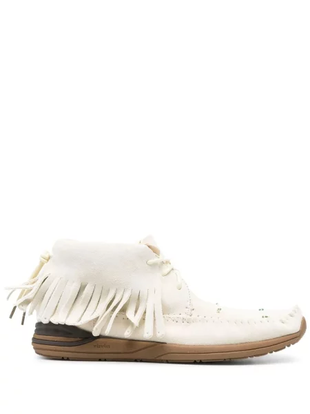 Botine Visvim cu franjuri alb