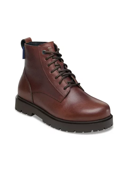 Botki Birkenstock skórzane brązowe
