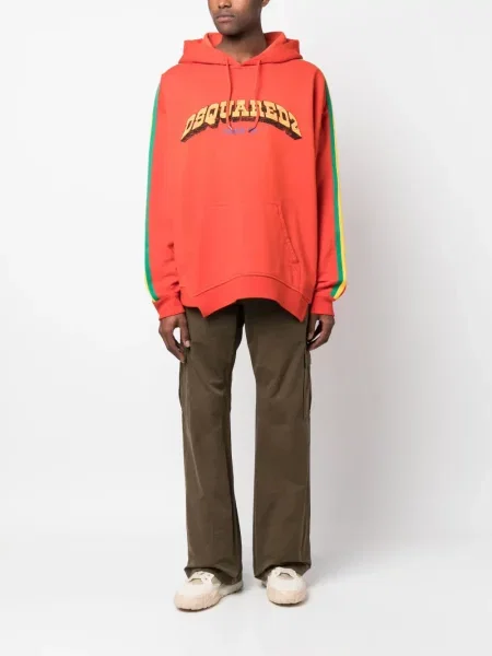Hanorac cu glugă Dsquared2 cu imagine portocaliu