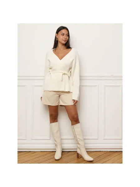 Pulover La Modeuse alb