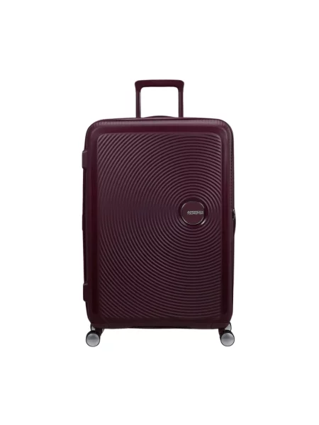 Lniana walizka American Tourister brązowa