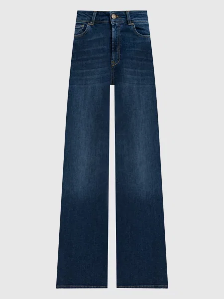 Джинси кльош з патчем логотипа Twinset сині