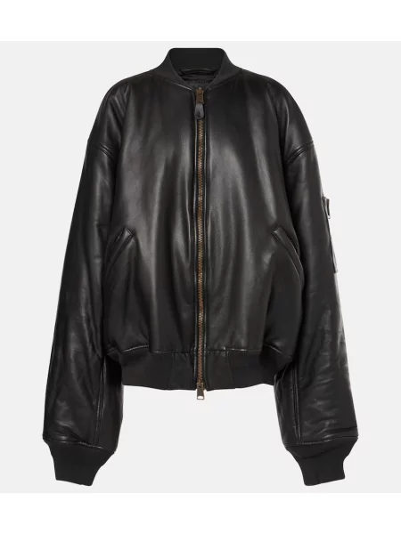 Usnjena jakna Balenciaga črna