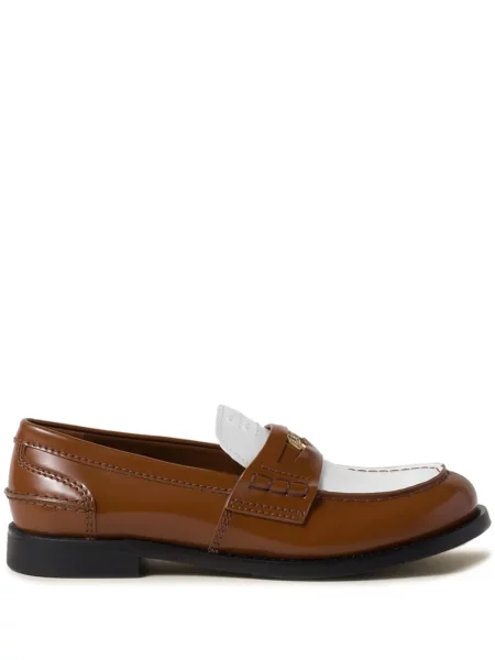 Pantofi loafer Miu Miu din piele maro