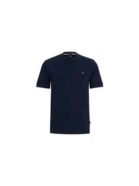Boss Black Koszulki Mężczyzna Miękki T-shirt z monogramem niebieski