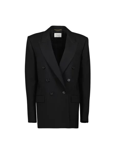 Marynarka Saint Laurent wełniana elegancka czarna